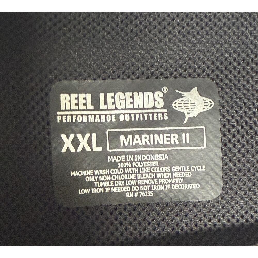 Men’s Reel Legends XXL Mariner II Short Sleeve Button Up Black - Picture 3 of 3